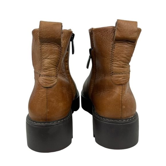 Franco Sarto Billie Lug Sole Leather Boots Ankle Platform Bootie Brown Size 6 - Picture 5 of 16